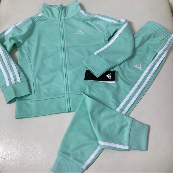 Adidas girl cute light green active pants set 2307 - Picture 1 of 5